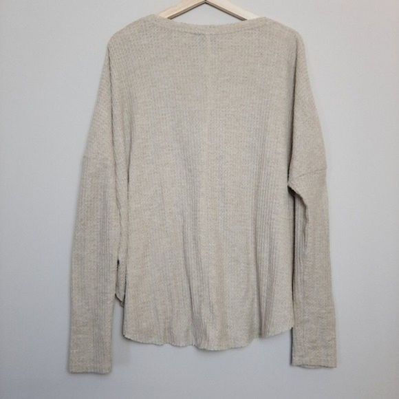 OUT FROM UNDER Beige Waffle Knit Button Down Top - Picture 7 of 11